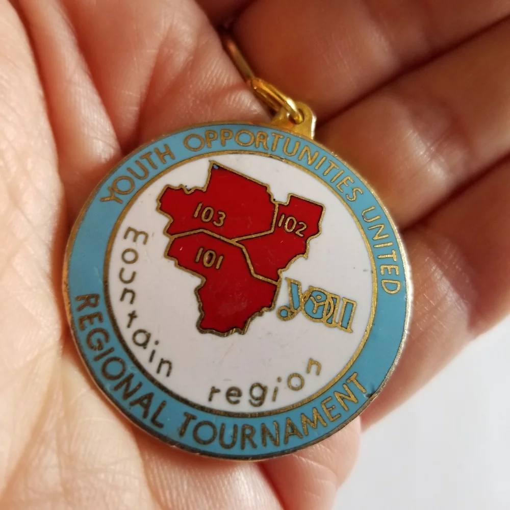 Vintage Volleyball pendant charm Youth opportunities united YOU
